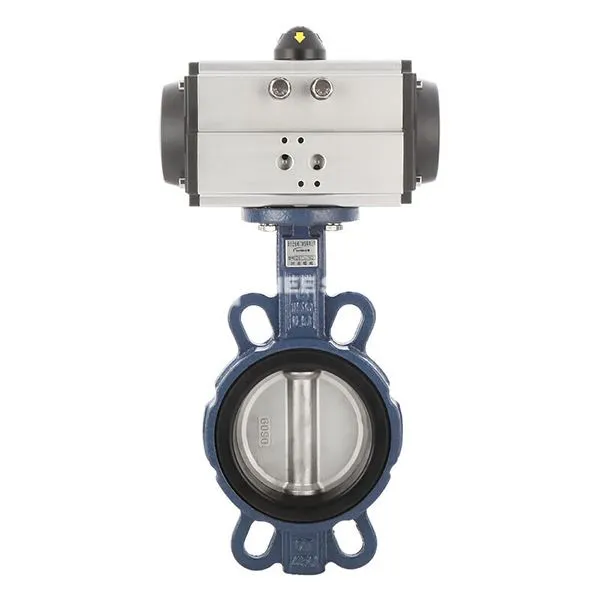 বায়ুসংক্রান্ত অ্যাকুয়েটর সহ ওয়েফার বাটারফ্লাই ভালভ